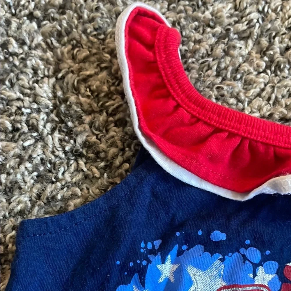 Carter's  Patriotic Red, White, and Blue Girls Matching Tank Top and Shorts Set